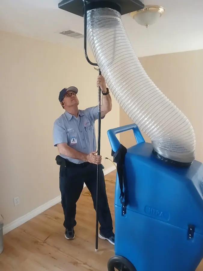 Mini Split Installation technician using HEPA equipment in Rancho Murieta